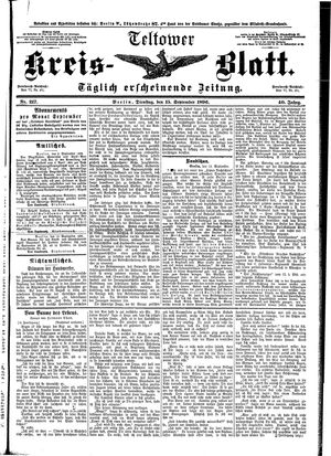 Teltower Kreisblatt vom 15.09.1896