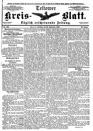 Teltower Kreisblatt vom 29.09.1896