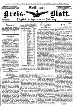 Teltower Kreisblatt vom 28.10.1896
