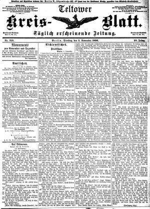 Teltower Kreisblatt on Nov 3, 1896