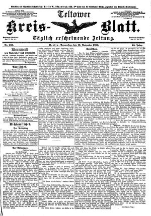 Teltower Kreisblatt vom 12.11.1896