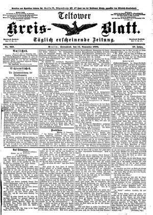 Teltower Kreisblatt vom 14.11.1896