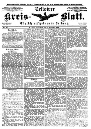 Teltower Kreisblatt vom 21.11.1896