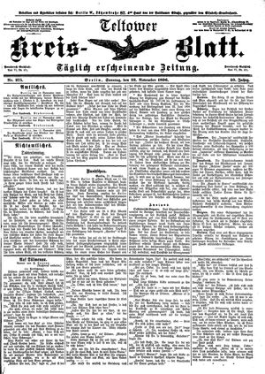 Teltower Kreisblatt vom 22.11.1896