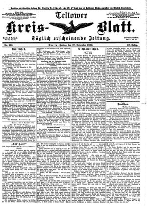 Teltower Kreisblatt vom 27.11.1896