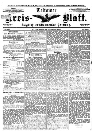 Teltower Kreisblatt vom 29.11.1896