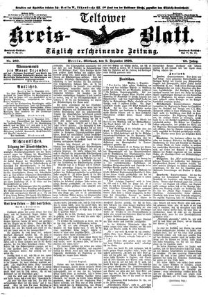 Teltower Kreisblatt vom 09.12.1896