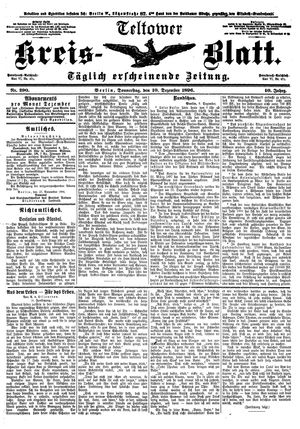 Teltower Kreisblatt vom 10.12.1896