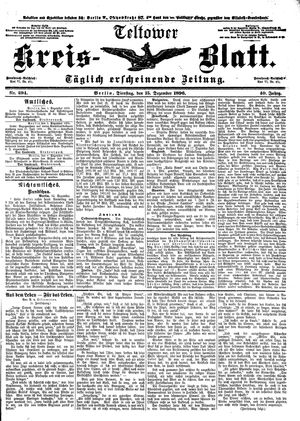 Teltower Kreisblatt vom 15.12.1896