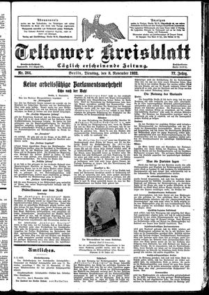 Teltower Kreisblatt vom 08.11.1932