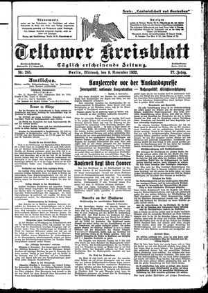 Teltower Kreisblatt vom 09.11.1932
