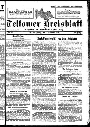 Teltower Kreisblatt vom 11.11.1932