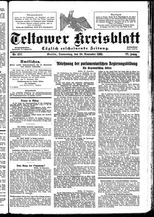 Teltower Kreisblatt vom 24.11.1932