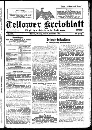 Teltower Kreisblatt vom 28.11.1932