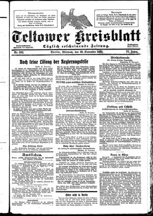 Teltower Kreisblatt vom 30.11.1932