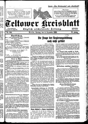 Teltower Kreisblatt vom 02.12.1932