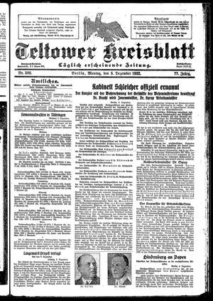 Teltower Kreisblatt vom 05.12.1932