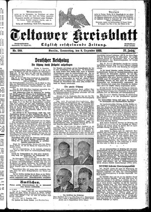 Teltower Kreisblatt vom 08.12.1932