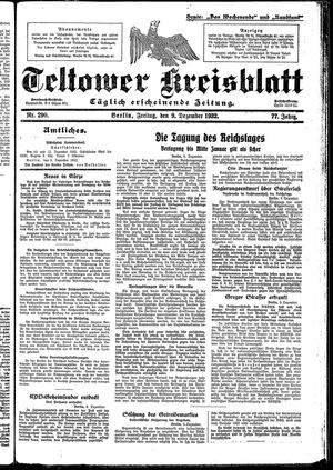 Teltower Kreisblatt on Dec 9, 1932