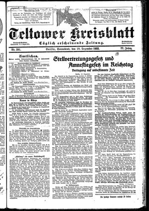 Teltower Kreisblatt vom 10.12.1932