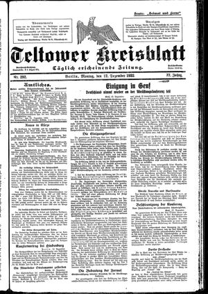 Teltower Kreisblatt vom 12.12.1932