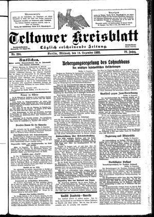 Teltower Kreisblatt vom 14.12.1932