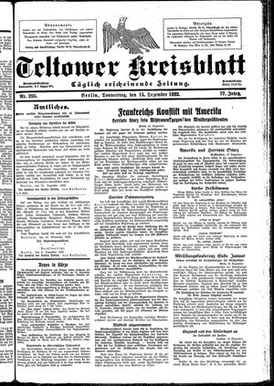 Teltower Kreisblatt vom 15.12.1932
