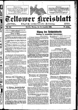 Teltower Kreisblatt vom 19.12.1932