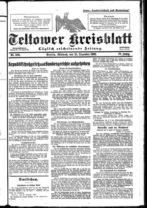 Teltower Kreisblatt vom 21.12.1932