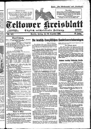 Teltower Kreisblatt vom 30.12.1932