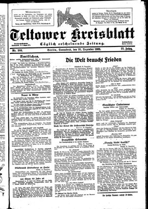 Teltower Kreisblatt vom 31.12.1932