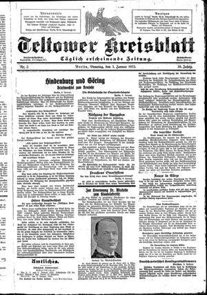 Teltower Kreisblatt on Jan 3, 1933