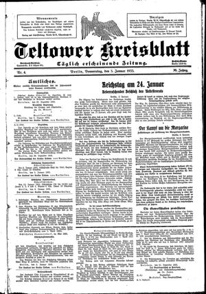 Teltower Kreisblatt on Jan 5, 1933