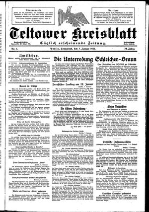Teltower Kreisblatt vom 07.01.1933