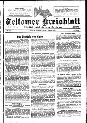 Teltower Kreisblatt on Jan 17, 1933