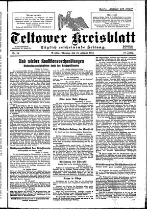 Teltower Kreisblatt vom 23.01.1933