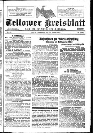 Teltower Kreisblatt vom 26.01.1933