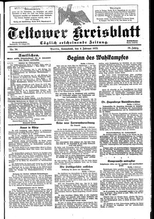 Teltower Kreisblatt vom 04.02.1933