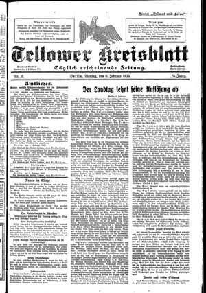 Teltower Kreisblatt vom 06.02.1933