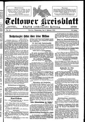 Teltower Kreisblatt vom 09.02.1933