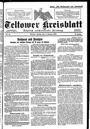 Teltower Kreisblatt vom 17.02.1933