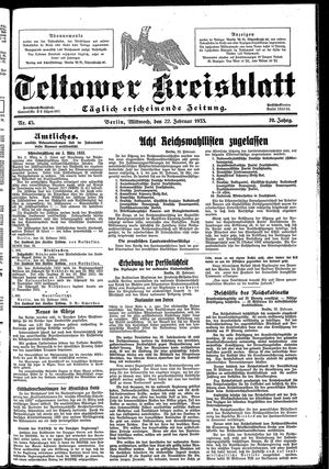 Teltower Kreisblatt on Feb 22, 1933