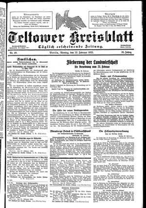 Teltower Kreisblatt vom 27.02.1933