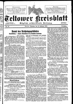 Teltower Kreisblatt vom 28.02.1933