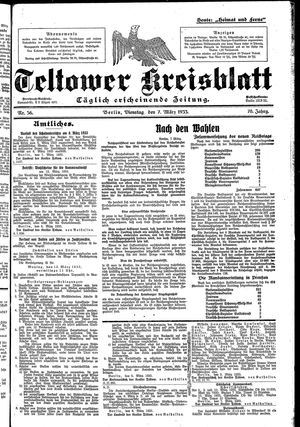 Teltower Kreisblatt vom 07.03.1933