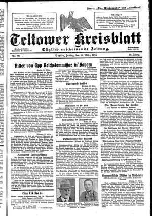 Teltower Kreisblatt vom 10.03.1933