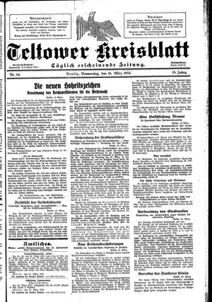 Teltower Kreisblatt vom 16.03.1933