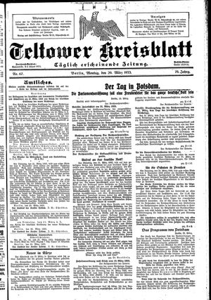 Teltower Kreisblatt vom 20.03.1933