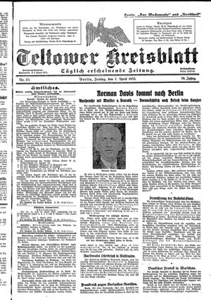 Teltower Kreisblatt vom 07.04.1933