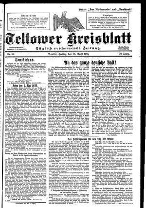 Teltower Kreisblatt vom 28.04.1933